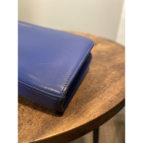 Saint Laurent Rive Gauche Leather Zip Around Wallet Blue - Picture 12 of 16